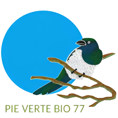 Logo de l'association environnementale Pie Verte Bio 77, partenaire de la Safari Réserve de Lumigny située à proximité de Coulommiers, en Seine-et-Marne (77), au cœur de la région Île-de-France.